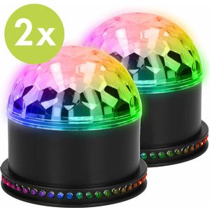 iMoshion Roterende Discolamp met afstandsbediening - 2 stuks - Muziekgestuurde LED Discobal kinderen / volwassenen - Feestverlichting