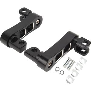 Adjustable Footrests Bracket - Aluminum Motorcycle Highway Footrest Mounting Kit - Motorcycle Protector Foot Pegs Extension Bracket voor Touring (Zwart & Wit)
