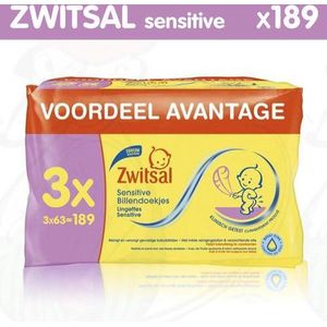 Zwitsal Billendoekjes Sensitive 63 stuks - 3 stuks