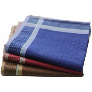 12 stuks Heren zakdoeken Donker - Stoffen katoenen zakdoeken - 40 - Blauw