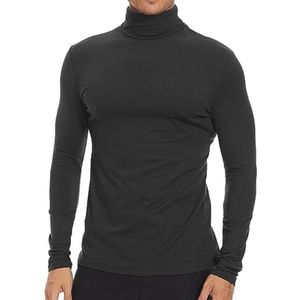 Heren rolkraag shirt met lange mouwen - Slim fit fleece thermisch ondergoed