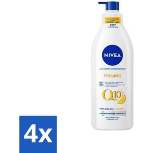 4 x Nivea - Q10 - Verstevigende Bodylotion met Pomp - Vitamine C - 48 uur Hydratatie - Voor Normale Huid - 400 ml - NIVEA Q10 - Bodylotion - Verstevigende Lotion - Hydraterende Lotion - Normale Huid