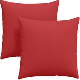 vidaXL - Zitkussens - 2 - pcs - Rood - 60 - x - 60 - cm - Stof