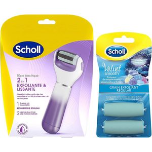 Scholl Velvet Smooth Express Pedi Elektronische  + Verwisselbare Roller Extra Grof - 2 stuks -Voetvijl- Scholl-eelt verwijderaar-Eeltvijl-Voetverzorging-Huidverzorging-Eelt- Scholl Velvet Smooth-Gelukkige voeten dragen gelukkige mensen.