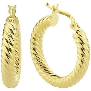 Gouden Oorringen Ronde Buis 22.5 mm 4 mm 14 karaats