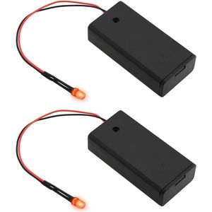Set van 2 stuks 5 mm rood LED-alarm nep-alarm voor auto's boten motorgarage - batterijhouder - AA-batterijen