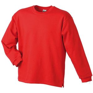 James and Nicholson Unisex Open Hem Sweatshirt (Rood)