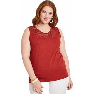 Korte tanktop van gevlamd gebreid katoen