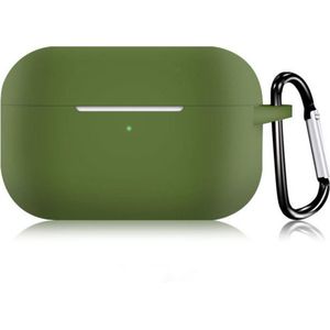 KELERINO. Siliconen Case geschikt voor Apple AirPods Pro - Met Haak - Groen