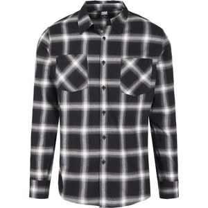 Urban Classics Overhemd -L- Checked Flanell Zwart/Wit