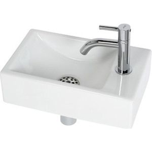 Plieger Austin Fonteinset – Fonteinset Toilet – Fonteinset Rechts – Wit Keramiek – Incl. Fonteinkraan en Sifon