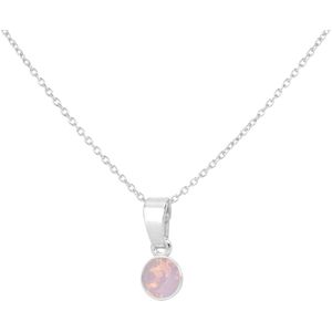 ARLIZI 2071 Ketting roze opaal Swarovski kristal hanger - sterling zilver - 44 cm