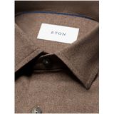 Eton, Heren, Overhemden, Bruin, Maat: S Flanel,