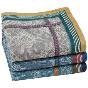 Boraboi® 36-delige set heren zakdoeken van 100% katoen met jacquardpatroon in diverse kleuren, 42,5 cm