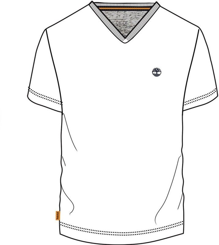 Timberland - Dunstan River Slim - T-shirt - Wit - Korte Mouwen - V-hals