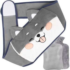 Warmwaterkruik - 3-in-1 waterbuisriem met hoes en zachte taillehoes - 122 cm rubberen waterbuis - riem voor nek en schouders, rug, benen, taille