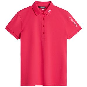 J.lindeberg Tour Tech Korte Mouw Poloshirt Voor Dames Rood S Vrouw