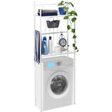 Relaxdays wasmachinekast - 2 etages - ombouwkast machine - toiletkast - badkamerrek - wit