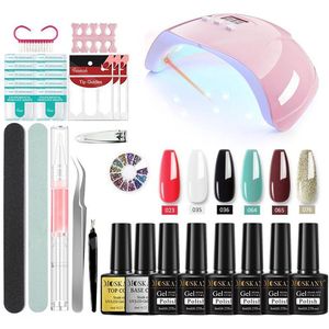 Nagellak set,6 kleuren nagellak,nagelgereedschapsset,doe-het-zelf manicure voor beginners