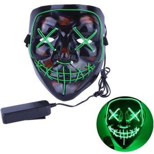 Led Masker / Groen / DJ Masker / Halloween Masker / V for vendetta masker / The Purge / Verlichting