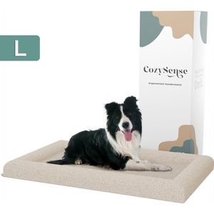 CozySense® – Hondenmand – Hondenbed - Ortopedische Hondenmand - 90 X 55 Cm – Maat L - Waterdicht – Hondenmanden - Honden mand - Ergonomische Comfort en Gewrichtsondersteuning - Honden bed - Geschikt Als Benchkussen - Wasbare Hondenmand - Wit