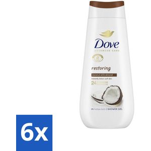 Dove Douchecrème - Restoring - Kokos & Amandel - 225 ml - Voordeelverpakking - 6 stuks