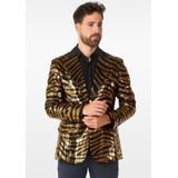 OppoSuits Tiger Royale - Heren Blazer - Glimmende Outfit - Carnaval - Goud - Maat EU 62