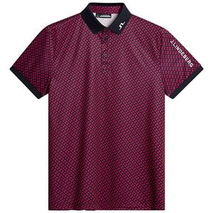 J.lindeberg Tour Tech Print Korte Mouw Poloshirt Paars L Man