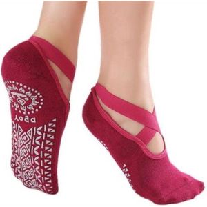 New Age Devi - Yoga en Pilates sokken met antislip grip - Rood - Onesize