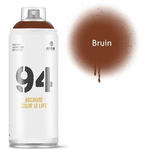 MTN94 Bruine spuitbus - 400ml lage druk en matte afwerking spuitverf - Graffiti verf voor vele doeleinden zoals voor diy, klussen, graffiti, hobby en kunst