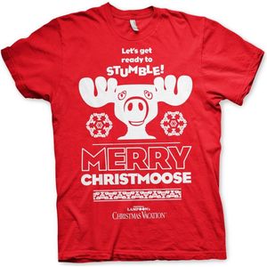 National Lampoon's Christmas Vacation - Merry Christmoose Heren Tshirt - M - Rood