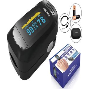 Medicastle® Saturatiemeter zuurstofmeter vinger - Complete set incl. batterijen - Saturatiemeters