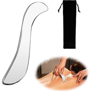 Gua Sha Massage Tool - Stainless Steel Fascia Scraper - Rubbing Tool voor Lichaamsmassage en Ontspanning van Spieren
