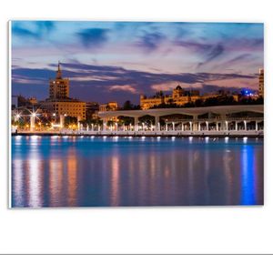 Forex - Nachtlampjes in de Stad - 40x30cm Foto op Forex