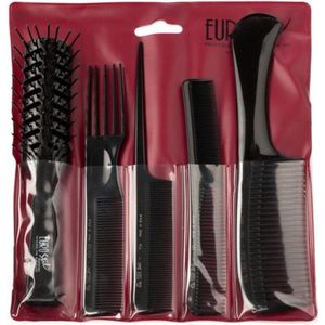 Eurostil 00951 haarborstel en -kam Universeel Haarborstel & -kam Zwart 5 stuk(s)