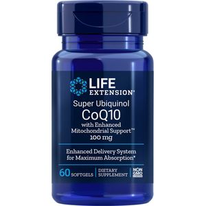 Life Extension - Super Ubiquinol CoQ10 & Shilajit - 100 mg : 100 mg - 60 Softgel Capsules - Mitochondriale Steun - Voedingssupplementen