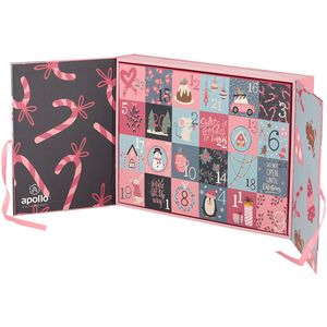 Apollo - Meisjes Sokken Adventskalender Kerst - 12 paar - Roze - MT 31/36