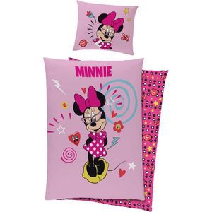 Disney Dekbedovertrek Minnie Mouse 140 X 200/65 Cm Katoen Roze