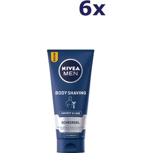6x Nivea Men Body Shaving Protect & Care Shaving Gel 200ML