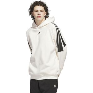 Adidas Basketball 3 Stripes Fleece Hoodie Wit L Man,Vrouw