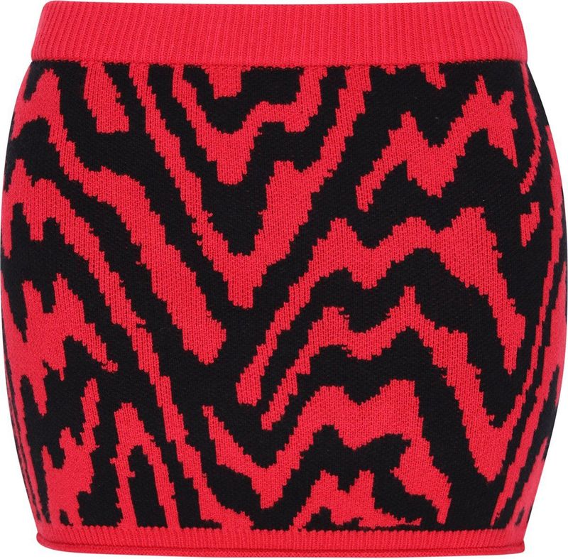 myMo - ROCKS - Rok - Rood/Zwart - Dierenprint - Kort/mini