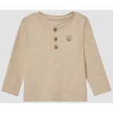 T-shirt - Geruwd - Henley-hals - Lange Mouwen