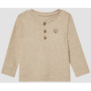 T-shirt - Geruwd - Henley-hals - Lange Mouwen