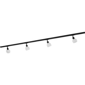 Lindby - 1-fase railverlichting - 4 lichts - Metaal, glas - H: 17.2 cm - E14 - zwart, wit