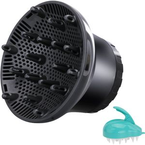 Universele Haar Diffusers, Föhn Diffuser Opzetstukken voor Krullend en Natuurlijk Golvend Haar, Professionele Föhn Diffusers, Verstelbaar van 1,4 tot 2,6 Inch