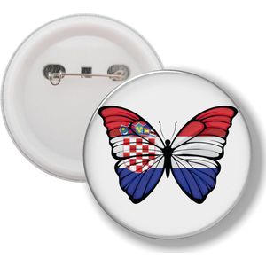 Button Met Speld - Vlinder Vlag Kroatië