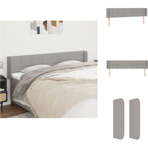 vidaXL Hoofdeind Bed - Lichtgrijs Stof - Verstelbare Hoogte - Comfortabele Ondersteuning - 163x16x78/88cm - Bedonderdeel