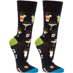 2 paar | Dames sokken | Herensokken | maten 36-41 | vrolijke sokken | grappige sokken | happy socks printjes | thema cocktail