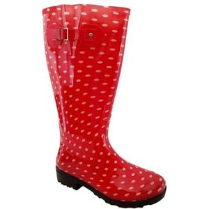 Wide Wellies - Regenlaars - Rood - Polka Dots