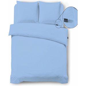 iSleep Dekbedovertrek Perkal - Litsjumeaux - 240x200/220 cm - Licht Blauw